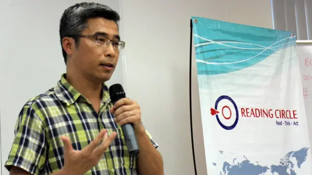 Đặng Hoàng Giang trong một sự kiện thúc đẩy văn hóa đọc