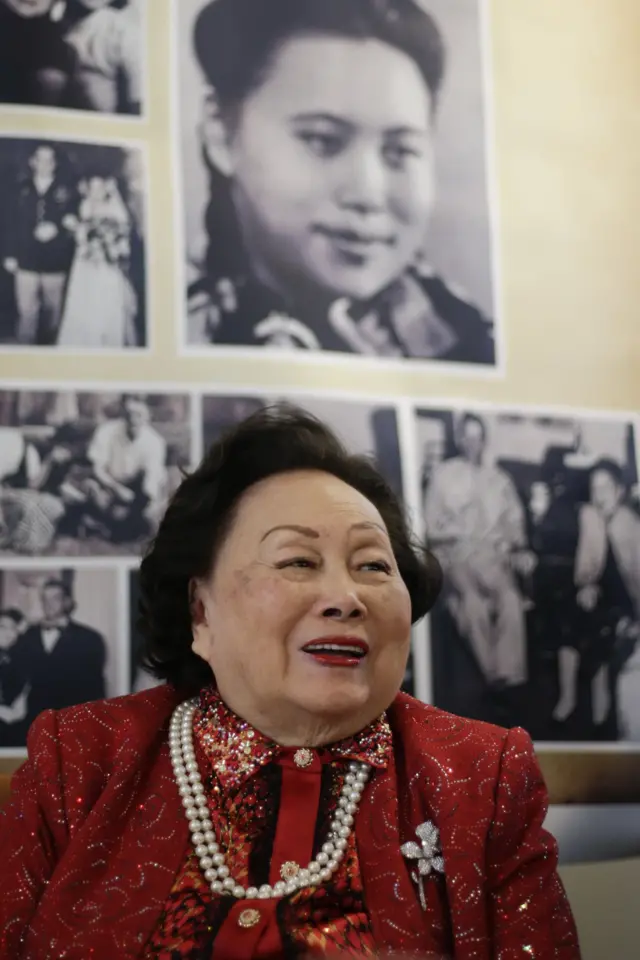 2016年,陳香梅在紐約出席91歲壽辰圖片展