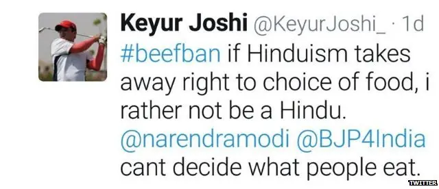 बीफ, मेक माय ट्रिप, बीजेपी