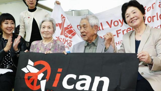 sobreviviente de ataque nuclear en Japón celebran el premio