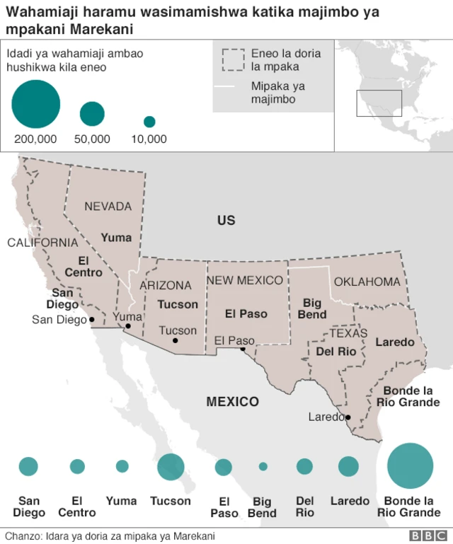 Majimbo yaliyo kwenye mipaka ya Marekani