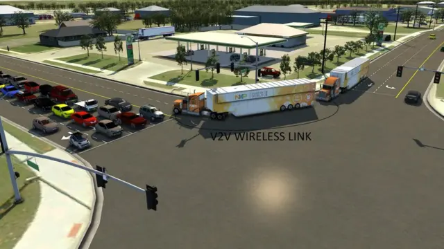 беспроводно-подключенные фуры ездят через Коламбус в штате Огайо