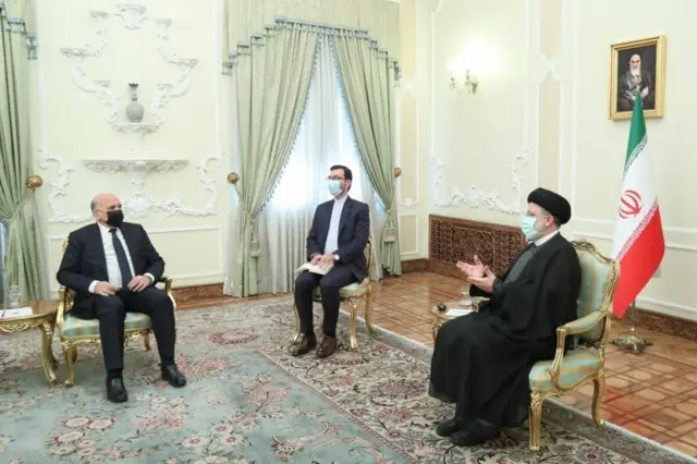 فواد حسین همچنین با ابراهیم رئیسی، رئیس جمهور ایران دیدار کرد