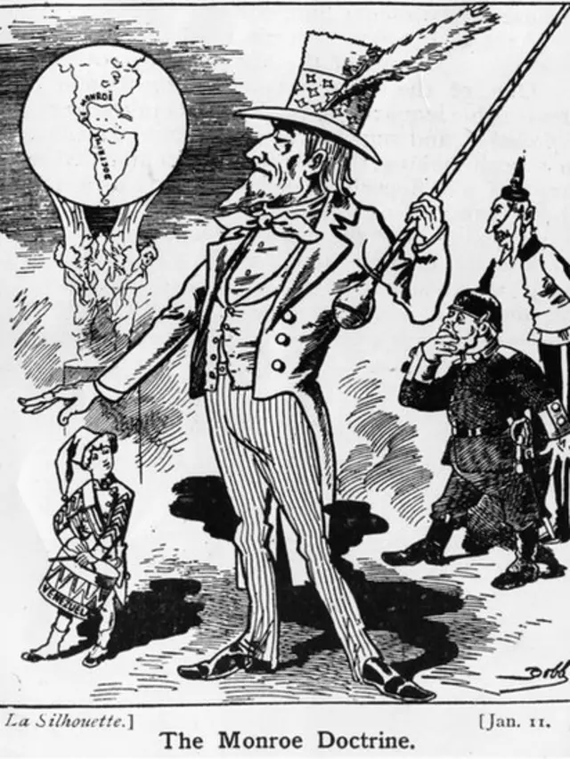 Un cartel de la Doctrina Monroe
