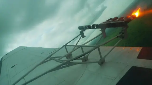 The salts are fired from a flare rack carried on the aircraft