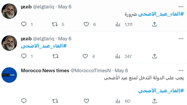 أحد رواد موقع تويتر كتب : يجب على الدولة التدخل لمنع عبد الأضحى