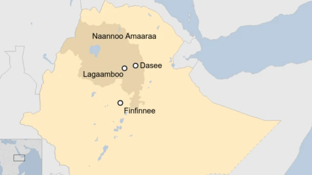 Kaartaa naannoo Amaaraafi lagaamboo agarsiisu