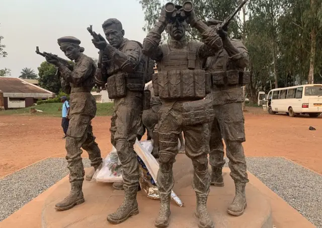 A monument to the Russian military was erected in CAR's capital, Bangui, last year