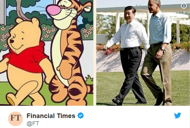 الرئيس الصيني يسير مع الرئيس الأمريكي السابق باراك أوباما