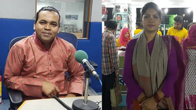 সৈয়দ জাহিদ হাসান (বাঁয়ে) এবং আরজু নাসরিন পনি (ডানে)