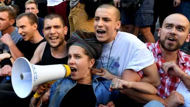 Варшава, август 2017-го: демонстрация протеста против марша крайне правых экстремистов