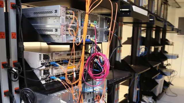 Network cables in a server room