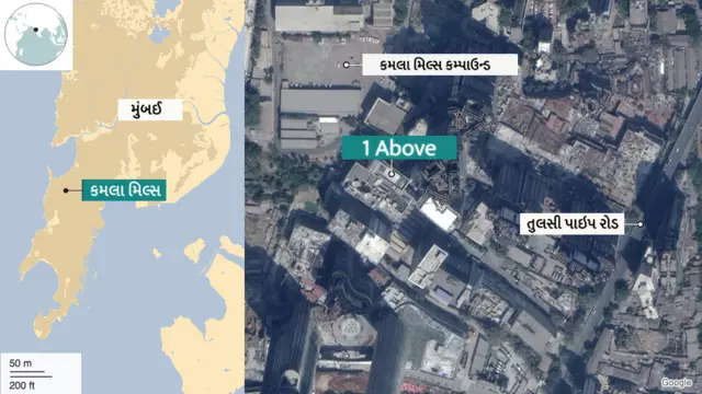 આગ લાગી ત્યાંનો નકશો