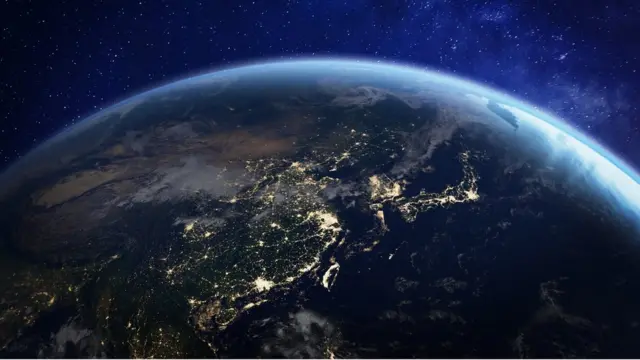 Asia at night as seen from space