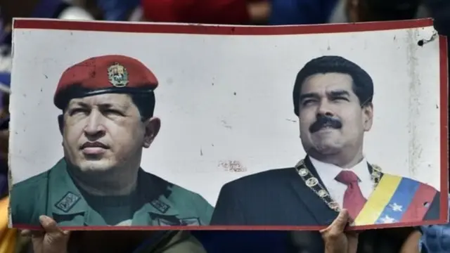 ਵੈਨੇਜ਼ੁਏਲਾ ਦੇ ਰਾਸ਼ਟਰਪਤੀ ਨਿਕੋਲਸ ਮਾਦੁਰੋ ਤੇ ਹੂਗੋ ਚਾਵੇਜ਼