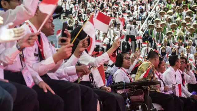 Kegiatan Presidential Lecture Juli lalu yang diikuti oleh lebih dari 6.000 CPNS.