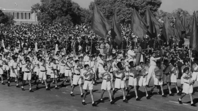 1960 में गणतंत्रता दिवस पर परेड का एक दृश्य
