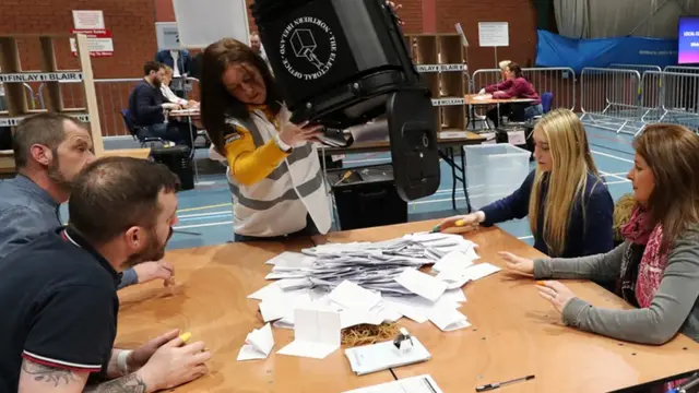 Ballots being counted in Northern Ireland