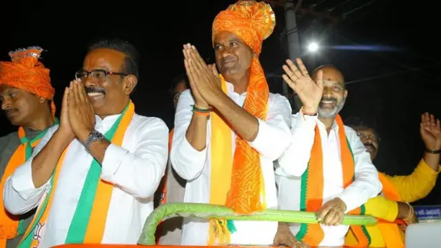 బీజేపీ నేతలు బూర నర్సయ్య గౌడ్, కోమటిరెడ్డి రాజ్గోపాల్ రెడ్డి, బండి సంజయ్ కుమార్