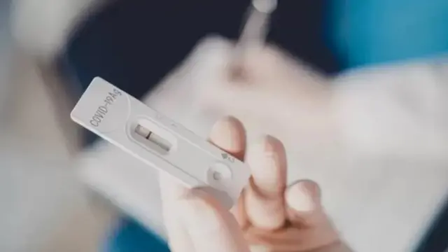 An antigen, or lateral flow, test