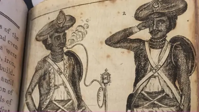 کتاب میں ایسٹ انڈیا کمپنی کے افسر کی تصویر