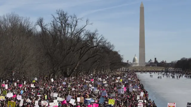 Marcha de Mujeres en Washington ante el Capitolio.
