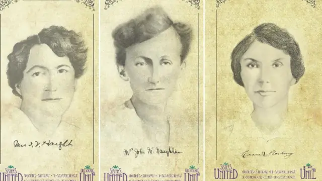 জোয়া হাইট, ভাওলেট ম্যাকনটন ও এরমা স্টকিং।