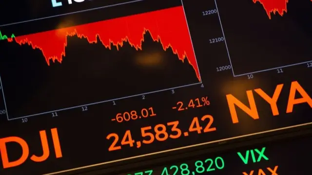 Pizarra en Wall Street.