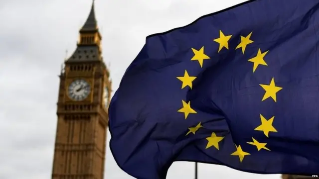EU flag outside Parliament