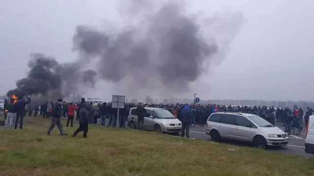 Заблокированная дорога к пункту пропуска "Ягодин" на Волыни