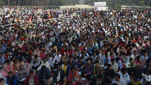 Catholics attending Mass in Dhaka
