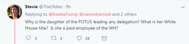 இவான்கா டிரம்ப் இந்தியா வருகிறார்: சமூக வலைத்தளத்தில் ஆதரவும் எதிர்ப்பும்