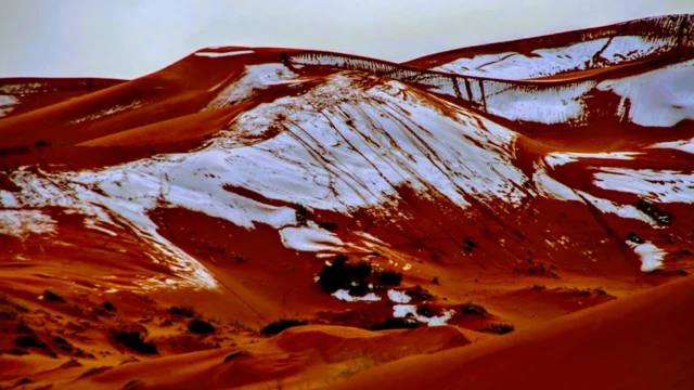Paisaje nevado del desierto del Sahara. (Foto: gentileza Hamouda Ben jerad)