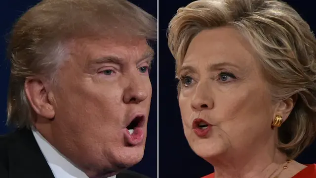 Donald Trump (à esquerda) e Hillary Clinton