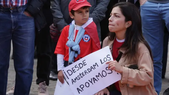 Manifestación de apoyo a Chile en Ámsterdam, Holanda