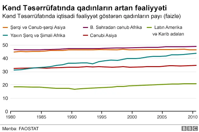 kənd təsərrüfatında qadınların artan fəaliyyəti