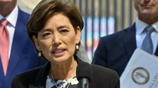 金崔映玉在加州聖安娜市一場政策討論會上（16/6/2023）