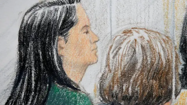 Huawei CFO Meng Wanzhou (L), who was arrested on an extradition warrant, appears at her B.C. Supreme Court bail hearing in a drawing in Vancouver, British Columbia, Canada December 7, 2018.