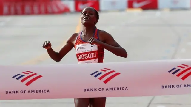Brigid Kosgei sets a new world record