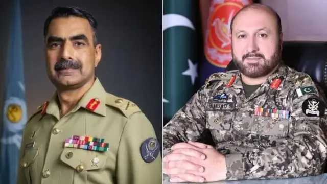 کور کمانڈر کوئٹہ لیفٹیننٹ جنرل سرفراز علی (بائیں) اور ڈائریکٹر جنرل پاکستان کوسٹ گارڈز میجر جنرل امجد حنیف ستی (دائیں)