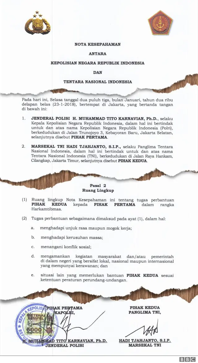 MoU memberi ruang TNI menangani mogok kerja dan unjuk rasa