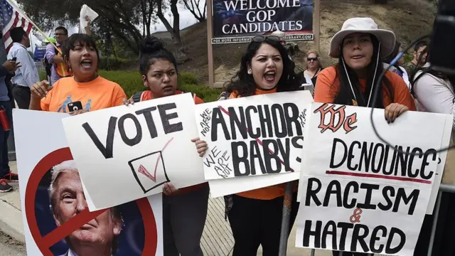 Protesta en contra de Trump en 2015