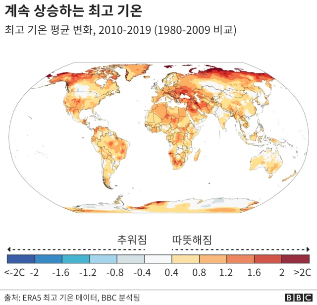 계속 상승하는 최고기온