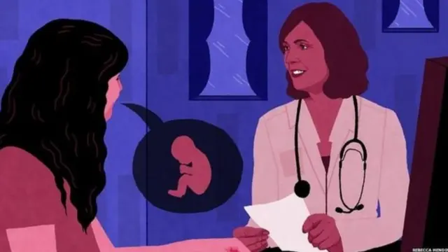 गर्भवती महिला परीक्षणका लागि गएको प्रतीकात्मक चित्रण।