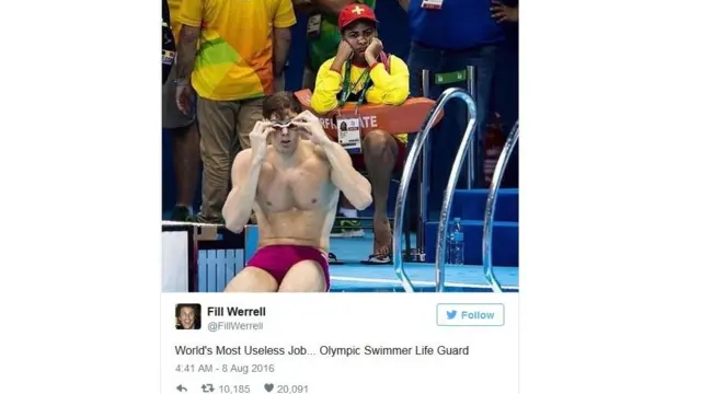 "Dünyanın en gereksiz işi... Olimpiyat Yüzücüsü Cankurtaranı" mesajı