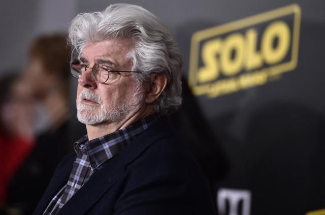 George Lucas attends the Premiere Of Disney Pictures And Lucasfilm"s "Solo: A Star Wars Story" - Arrivals on May 10, 2018 in Los Angeles, California. (Photo by Frazer Harrison/Getty Images)