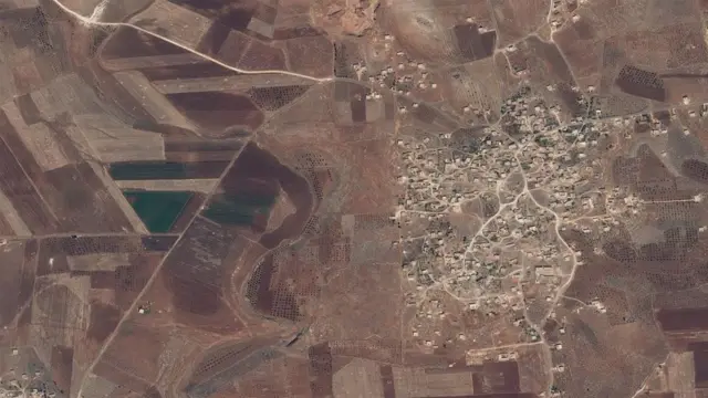 صور الأقمار الصناعية لمناطق في محافظة إدلب السورية