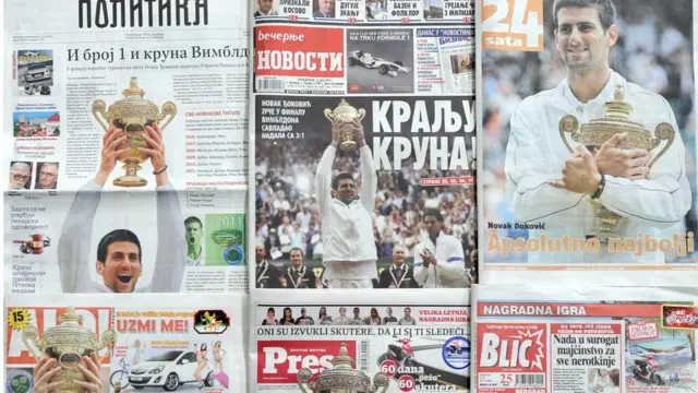 Serbian newspaper front pages