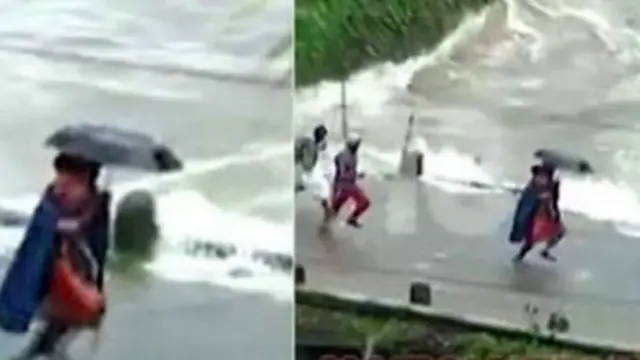 ભારે વરસાદને કારણે નદીમાં પૂર આવ્યું