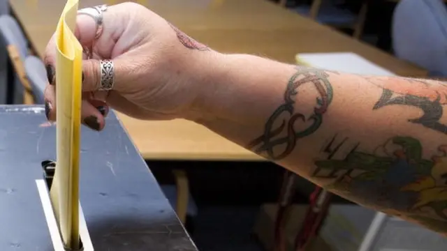 มือหย่อนบัตรเลือกตั้ง